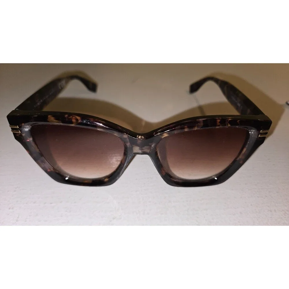Laundry Shelli Segal Womens Brown/ Black/Gold Tortoise Geometric Sunglasses